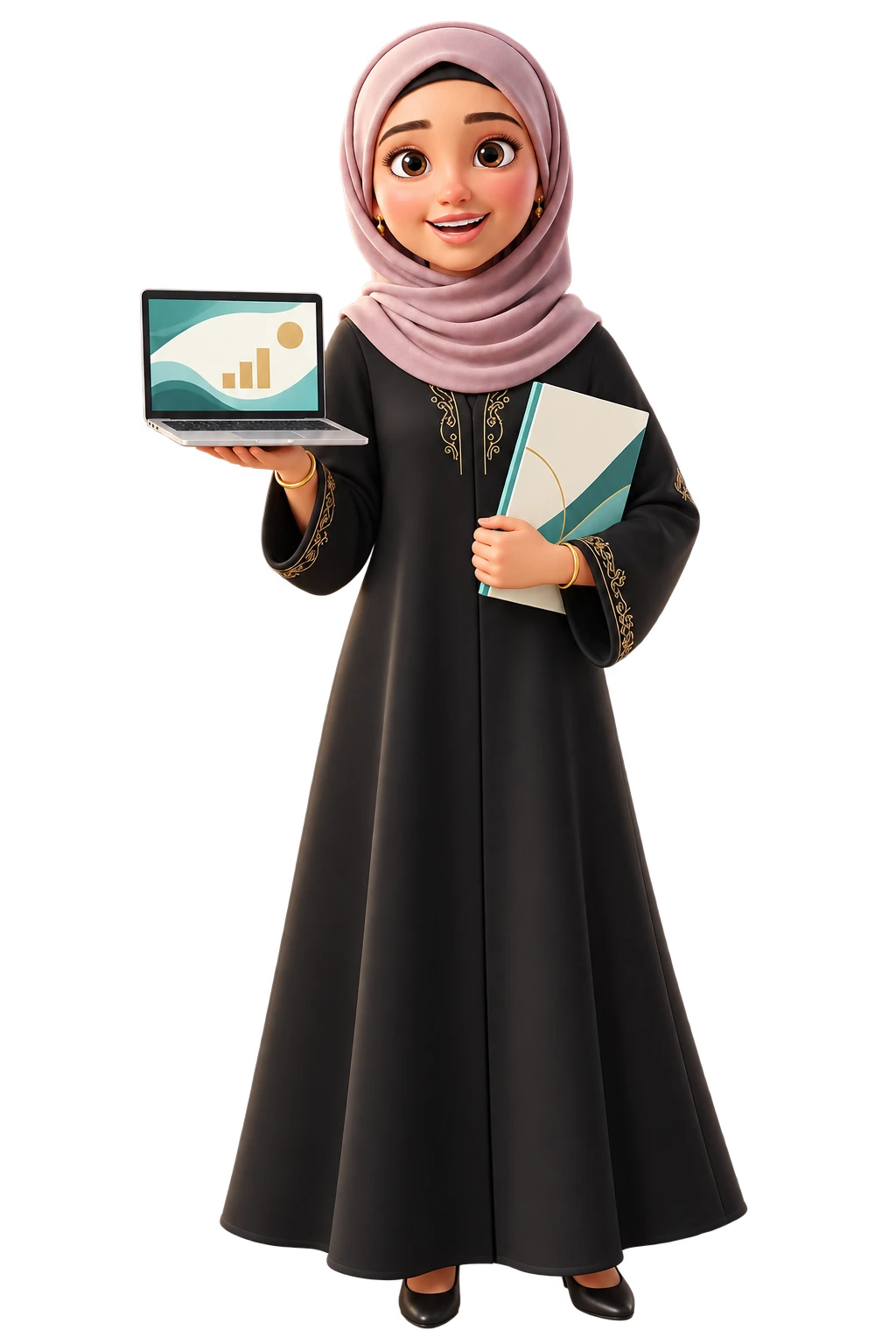 Teacher Injaz with an academic presentation